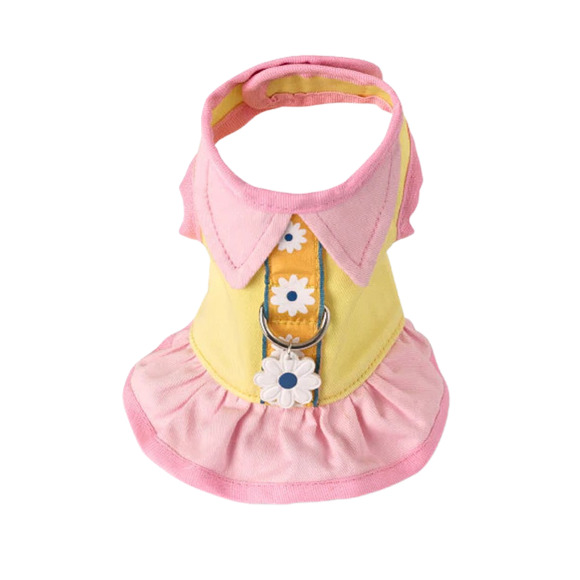 Doggles Yellow/Pink Spring Dress Dog Harness - Size Small - Picture 2 of 3